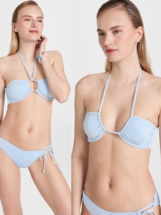 l*space Other - L*Space Dawn Bandeau Multi Way Swim Top Large Icy Blue Glitter